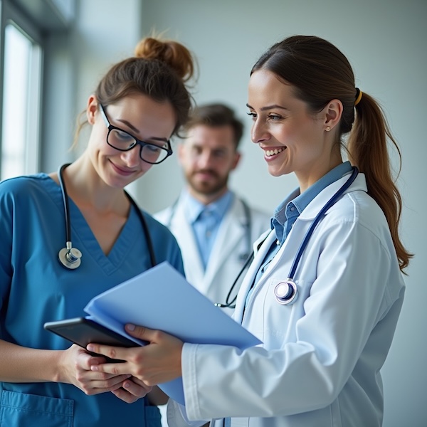 Healthcare professionals collaborating